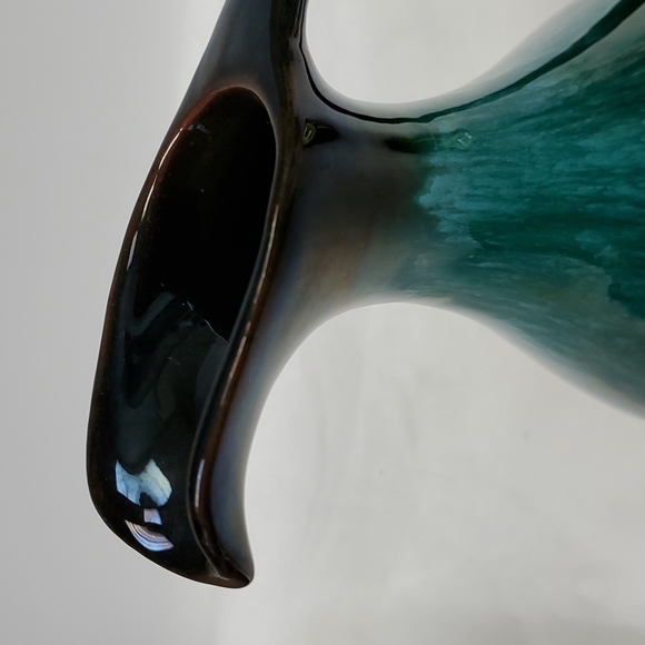 - Vintage BlueMountain Pottery red-ware glazed handled  pitcher - Picture 2 of 7